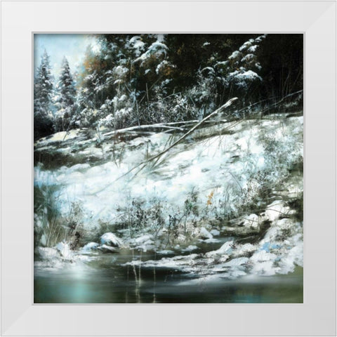 Winters Edge White Modern Wood Framed Art Print by Di Scenza, Ron