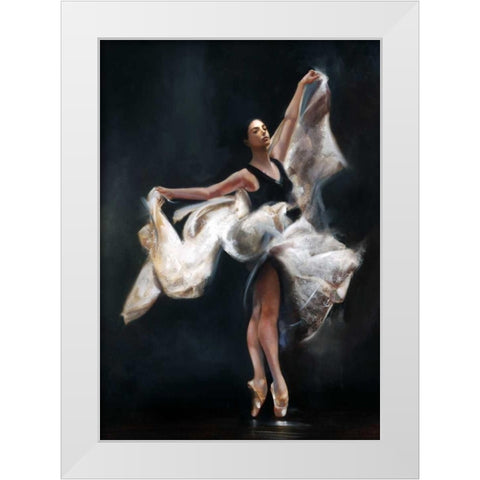 Butterfly Ballet White Modern Wood Framed Art Print by Di Scenza, Ron