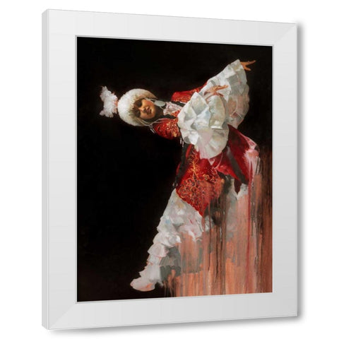 Kazak Dancer White Modern Wood Framed Art Print by Di Scenza, Ron