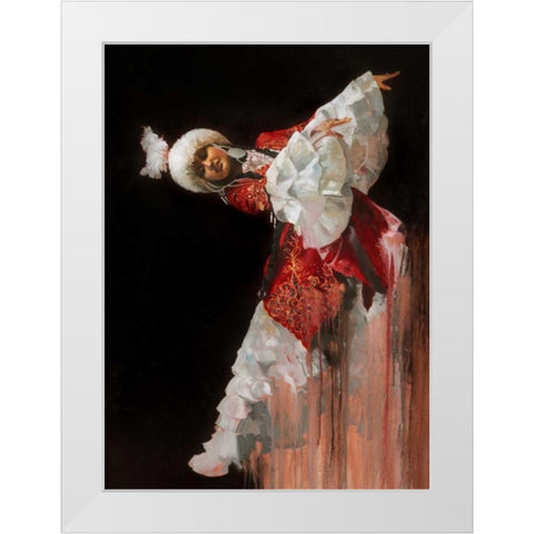 Kazak Dancer White Modern Wood Framed Art Print by Di Scenza, Ron