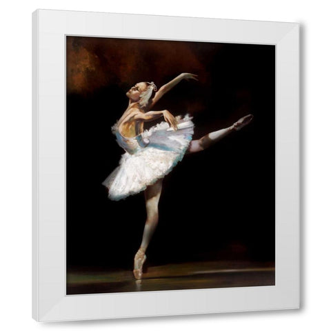 Swan Lake White Modern Wood Framed Art Print by Di Scenza, Ron