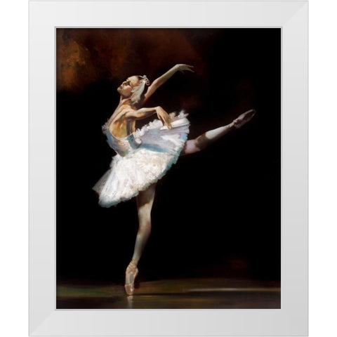 Swan Lake White Modern Wood Framed Art Print by Di Scenza, Ron