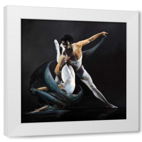 Swish White Modern Wood Framed Art Print by Di Scenza, Ron