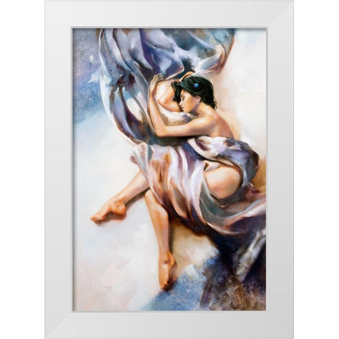 Blue Night White Modern Wood Framed Art Print by Di Scenza, Ron