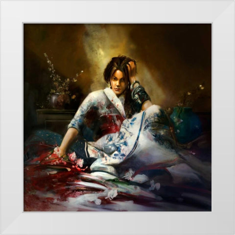 China American Girl White Modern Wood Framed Art Print by Di Scenza, Ron