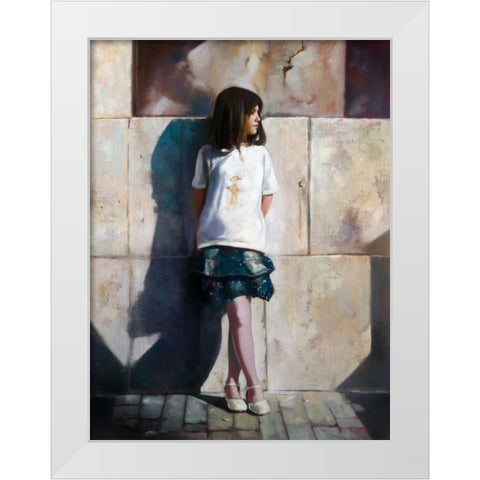 Pink Stockings White Modern Wood Framed Art Print by Di Scenza, Ron