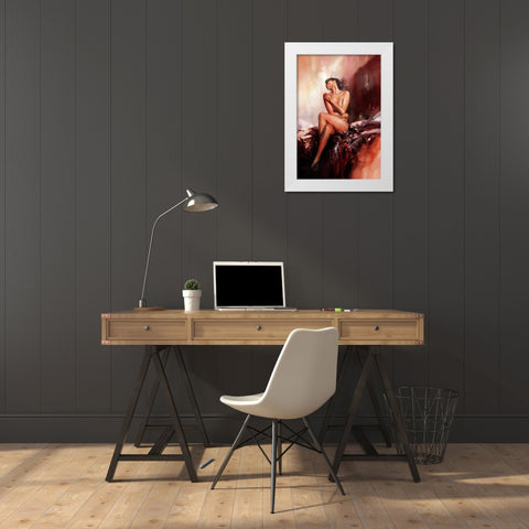 Red Light White Modern Wood Framed Art Print by Di Scenza, Ron