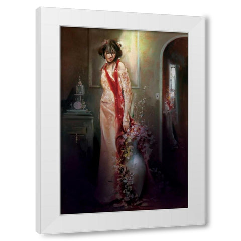 Soft Touch White Modern Wood Framed Art Print by Di Scenza, Ron