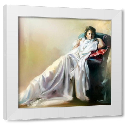 Thinking White Modern Wood Framed Art Print by Di Scenza, Ron