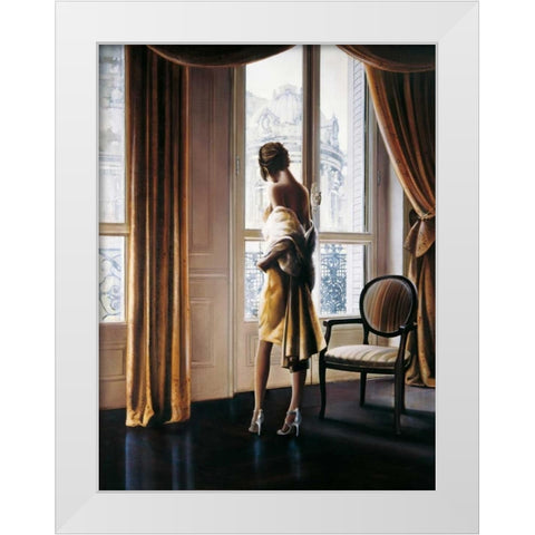 Parisienne White Modern Wood Framed Art Print by Di Scenza, Ron