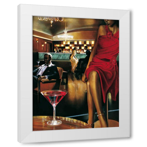 Night Out White Modern Wood Framed Art Print by Di Scenza, Ron