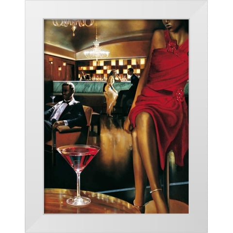Night Out White Modern Wood Framed Art Print by Di Scenza, Ron