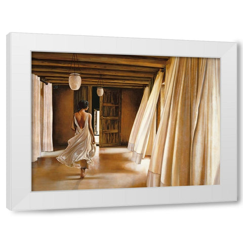 Desert Breeze White Modern Wood Framed Art Print by Di Scenza, Ron