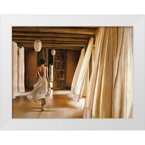 Desert Breeze White Modern Wood Framed Art Print by Di Scenza, Ron