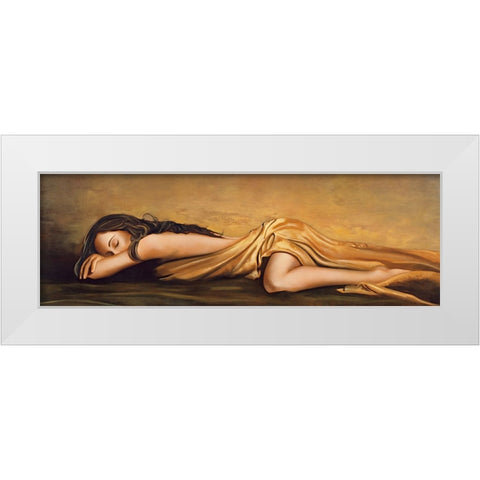 Resting White Modern Wood Framed Art Print by Di Scenza, Ron