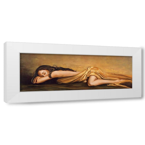 Resting White Modern Wood Framed Art Print by Di Scenza, Ron