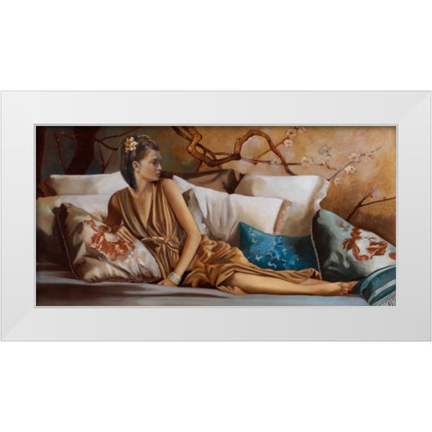 Posh Afternoon Tea White Modern Wood Framed Art Print by Di Scenza, Ron