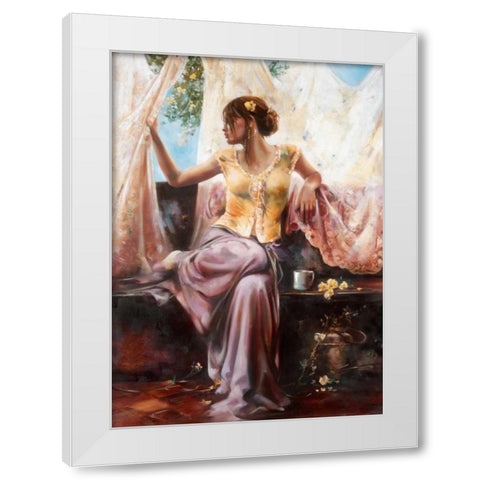 Morning Splendor White Modern Wood Framed Art Print by Di Scenza, Ron