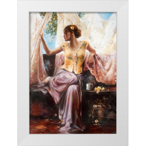 Morning Splendor White Modern Wood Framed Art Print by Di Scenza, Ron