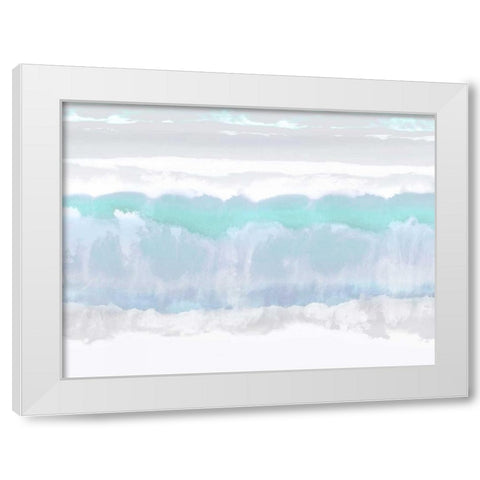 Aqua Undertones White Modern Wood Framed Art Print by Springer, Rachel