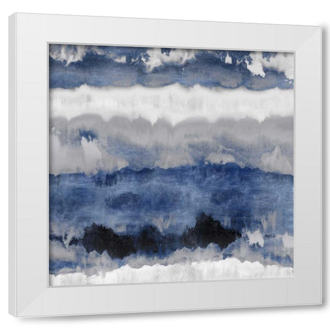 Indigo Gradations White Modern Wood Framed Art Print by Springer, Rachel