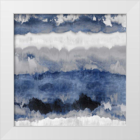 Indigo Gradations White Modern Wood Framed Art Print by Springer, Rachel