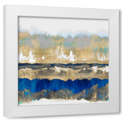 Gradations in Blue and Gold White Modern Wood Framed Art Print by Springer, Rachel