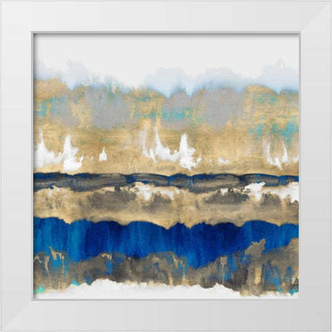 Gradations in Blue and Gold White Modern Wood Framed Art Print by Springer, Rachel