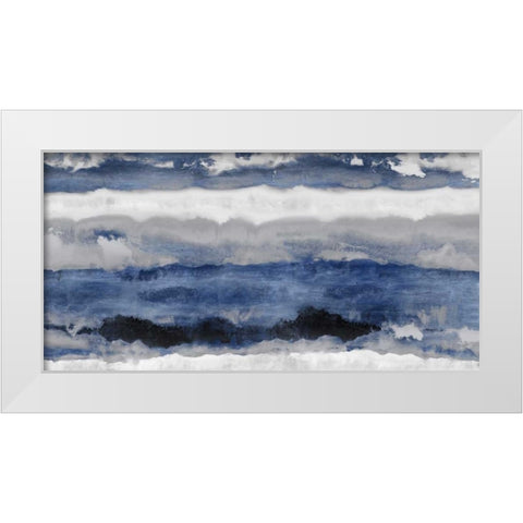 Indigo Strata White Modern Wood Framed Art Print by Springer, Rachel