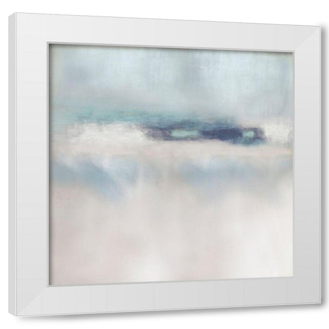 Suspend in Aqua White Modern Wood Framed Art Print by Springer, Rachel