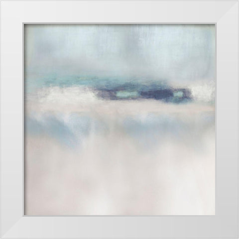 Suspend in Aqua White Modern Wood Framed Art Print by Springer, Rachel