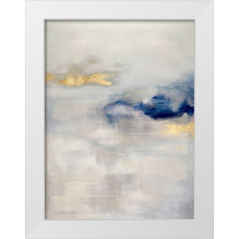 Ethereal with Blue I White Modern Wood Framed Art Print by Springer, Rachel