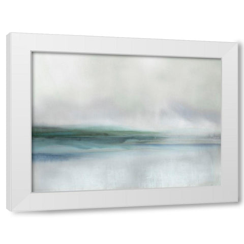 Stillness in Aqua I White Modern Wood Framed Art Print by Springer, Rachel