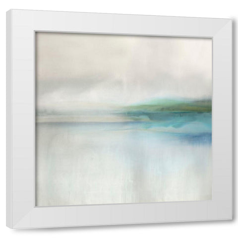 Stillness in Aqua II White Modern Wood Framed Art Print by Springer, Rachel