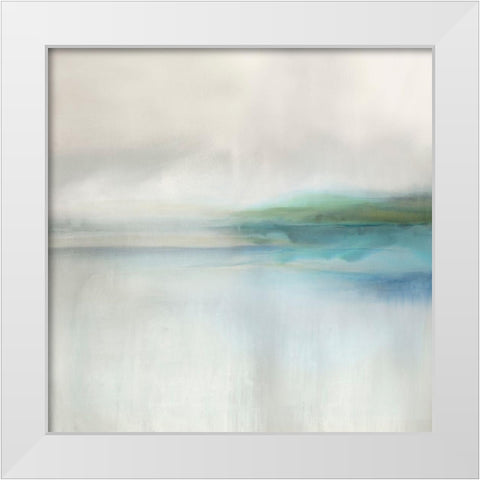 Stillness in Aqua II White Modern Wood Framed Art Print by Springer, Rachel