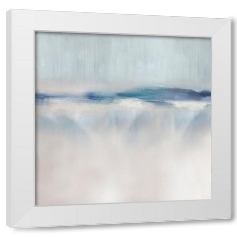 Suspend in Aqua II White Modern Wood Framed Art Print by Springer, Rachel