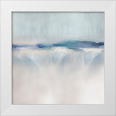 Suspend in Aqua II White Modern Wood Framed Art Print by Springer, Rachel