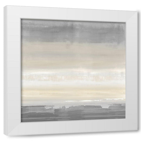 Cream Horizon White Modern Wood Framed Art Print by Springer, Rachel