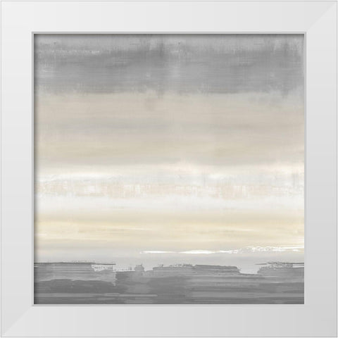 Cream Horizon White Modern Wood Framed Art Print by Springer, Rachel