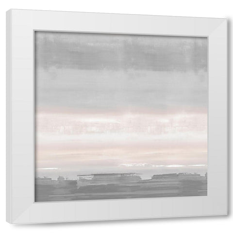 Blush Horizon White Modern Wood Framed Art Print by Springer, Rachel
