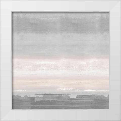 Blush Horizon White Modern Wood Framed Art Print by Springer, Rachel