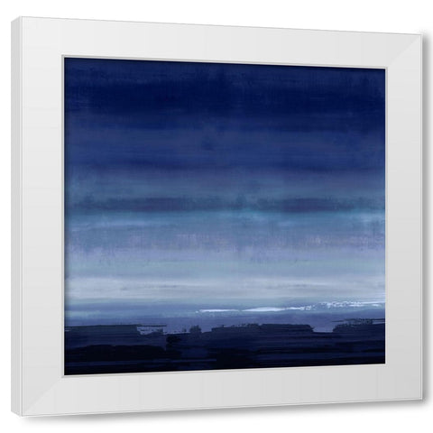 Midnight Blue White Modern Wood Framed Art Print by Springer, Rachel