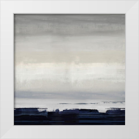 Blue Strokes White Modern Wood Framed Art Print by Springer, Rachel