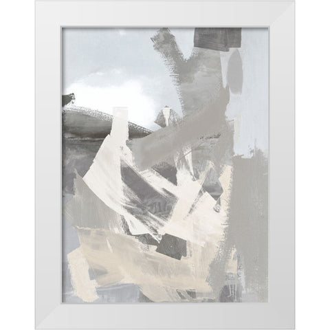 Layers III White Modern Wood Framed Art Print by Springer, Rachel