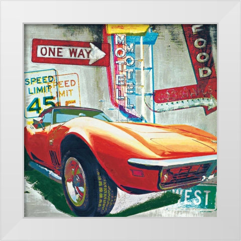 Going West White Modern Wood Framed Art Print by Foster, Ray