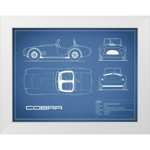 Cobra-Blue White Modern Wood Framed Art Print by Rogan, Mark