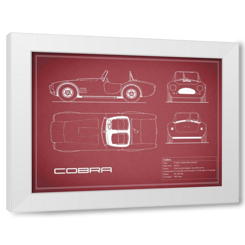 Cobra-Maroon White Modern Wood Framed Art Print by Rogan, Mark