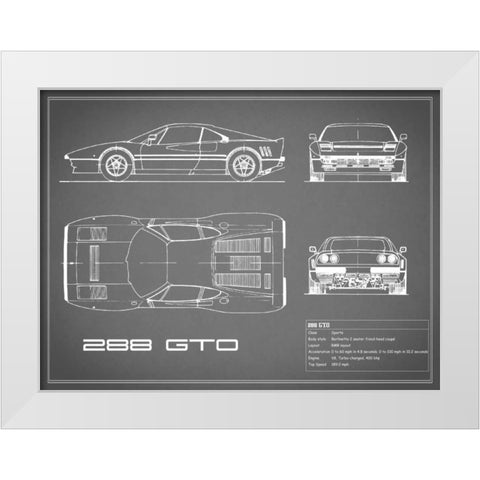 Ferrari 288-GTO-Grey White Modern Wood Framed Art Print by Rogan, Mark