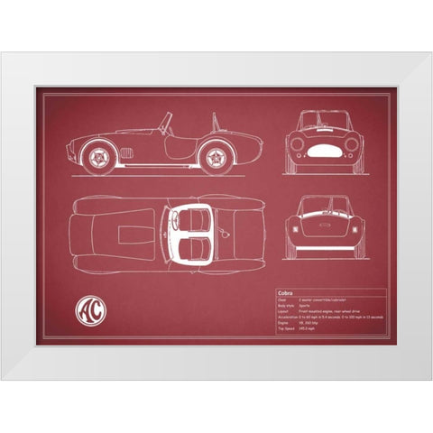 Cobra Red-Maroon White Modern Wood Framed Art Print by Rogan, Mark