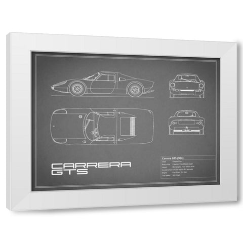 Porsche Carrera GTS-Grey White Modern Wood Framed Art Print by Rogan, Mark